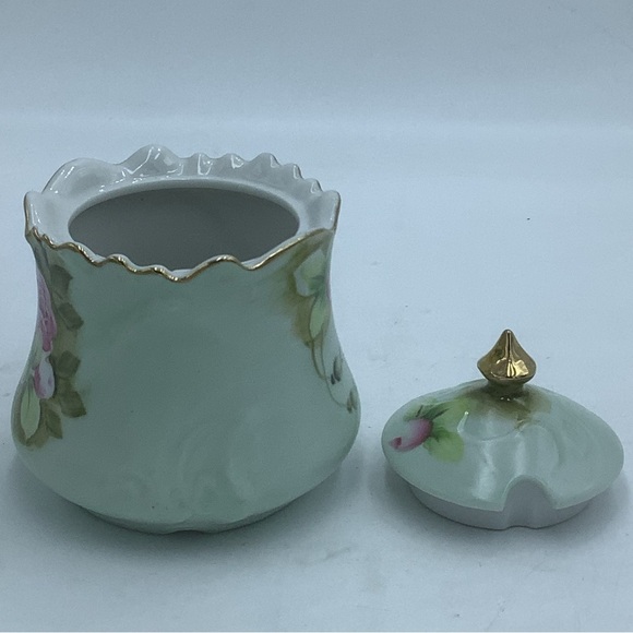 Vintage Green Floral Lidded Jam/Jelly Jar - Picture 6 of 9